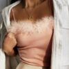 Faux Fur Pink Crop Top