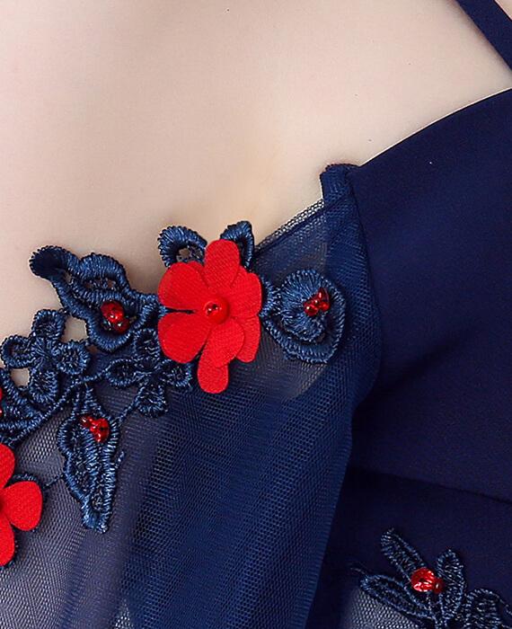 Flower Beading Lace Mermaid Formal Evening Dresses