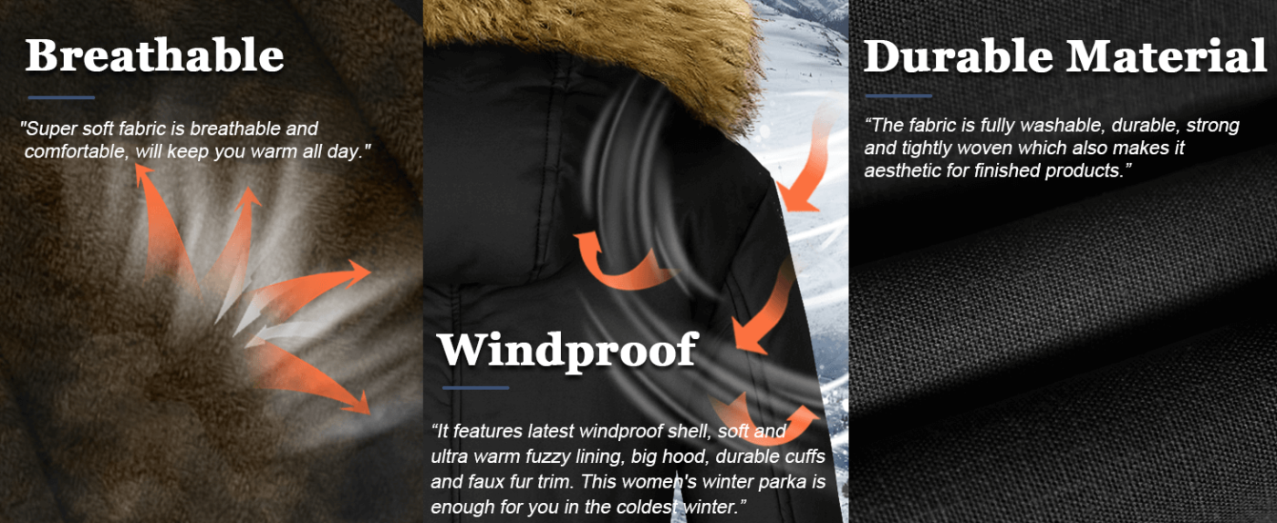 Thicken Fur Lined Jacket Winter Warm Coat For Women 1
