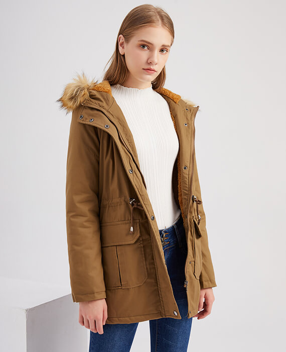 Thicken Fur Lined Jacket Winter Warm Coat For Women 3