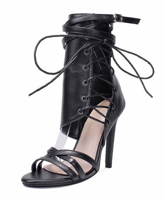 Lace Up Ankle Strap High Heels Party Sandal