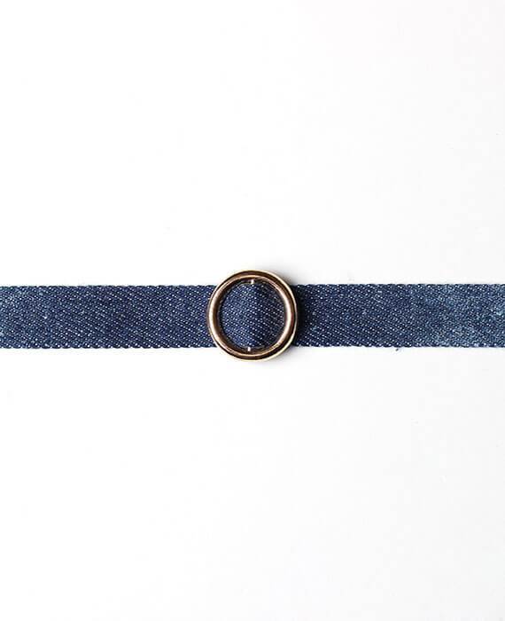 Denim Gold Color Circle Choker