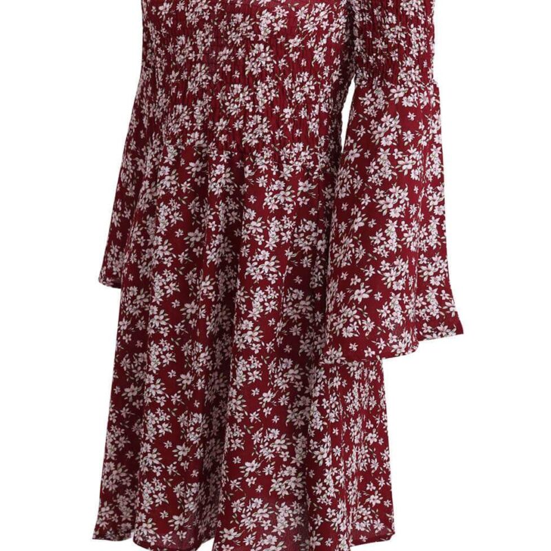 Off the Shoulder Floral Dress-3