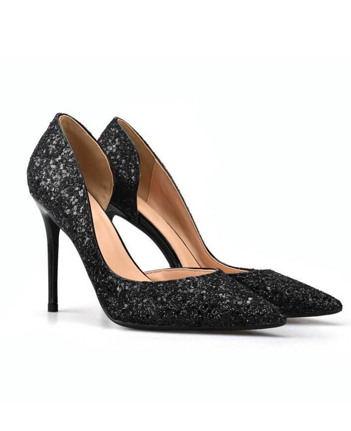 Sexy Metal Heel Sequined Gradient 8cm Super High Heels