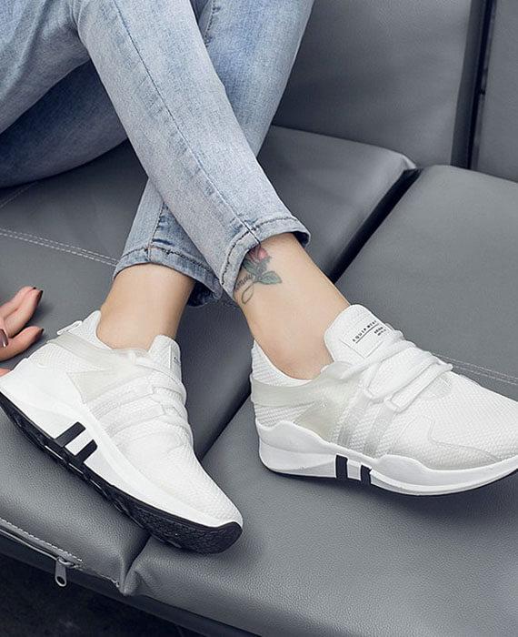 Breathable Mesh Lace Up Lightweight Sneakers
