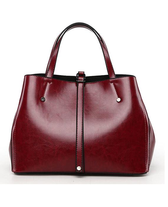 Oil Wax Leather Casual Tote Handbags