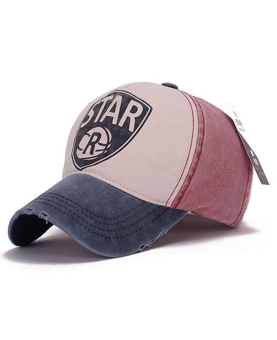 Retro Color Patchwork Letter Baseball Cap