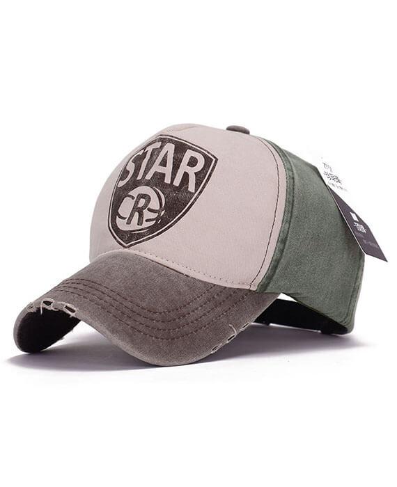 Retro Color Patchwork Letter Baseball Cap