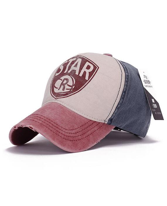 Retro Color Patchwork Letter Baseball Cap