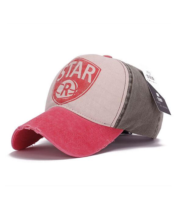 Retro Color Patchwork Letter Baseball Cap