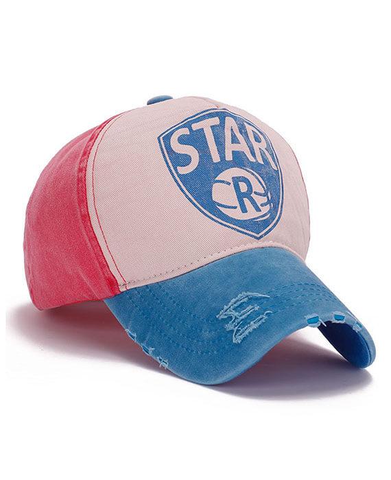 Retro Color Patchwork Letter Baseball Cap