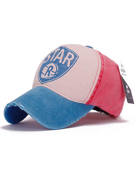 Retro Color Patchwork Letter Baseball Cap