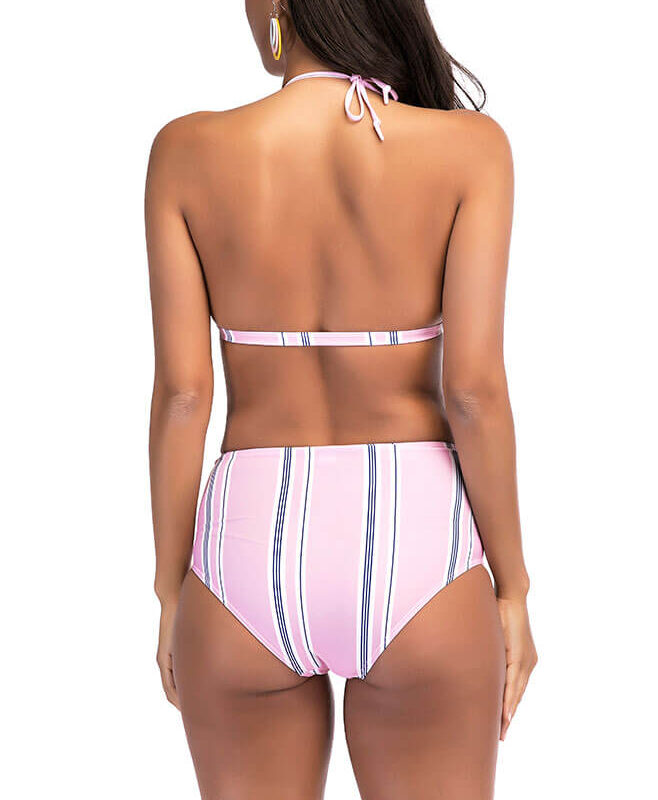 Two Piece Sets High Waist Stripe Sexy Swimwear