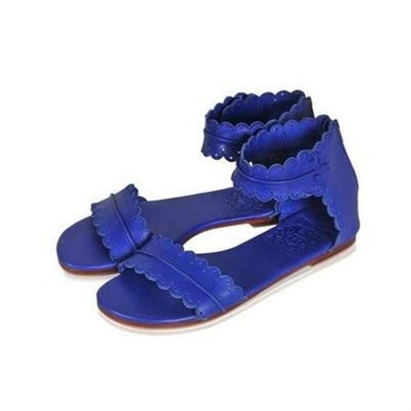 Ladies Low Heel Sandals PU Leather Non Slip Cool Zip Up – VacationGrabs