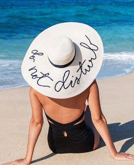 Beach Vacation Letter Wide Brim Sun Hats
