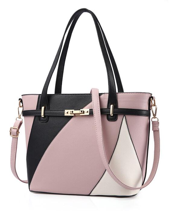 5 Colors Patchwork Large Capacity Tote Handbag