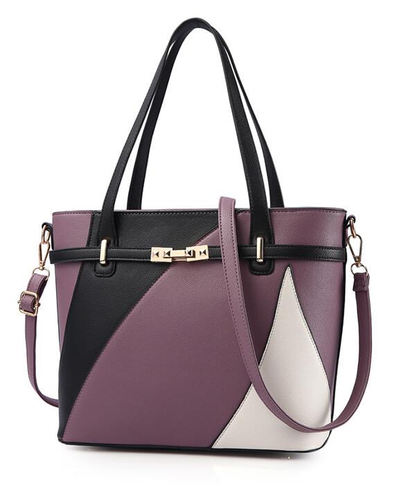 5 Colors Patchwork Large Capacity Tote Handbag