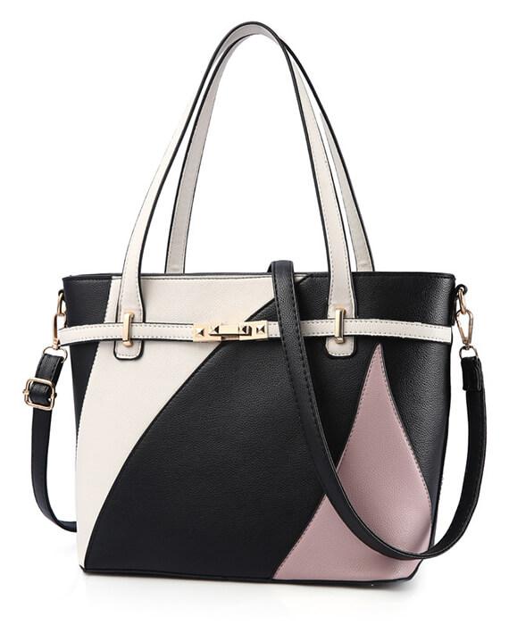 5 Colors Patchwork Large Capacity Tote Handbag