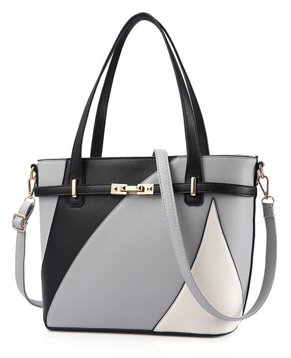 5 Colors Patchwork Large Capacity Tote Handbag