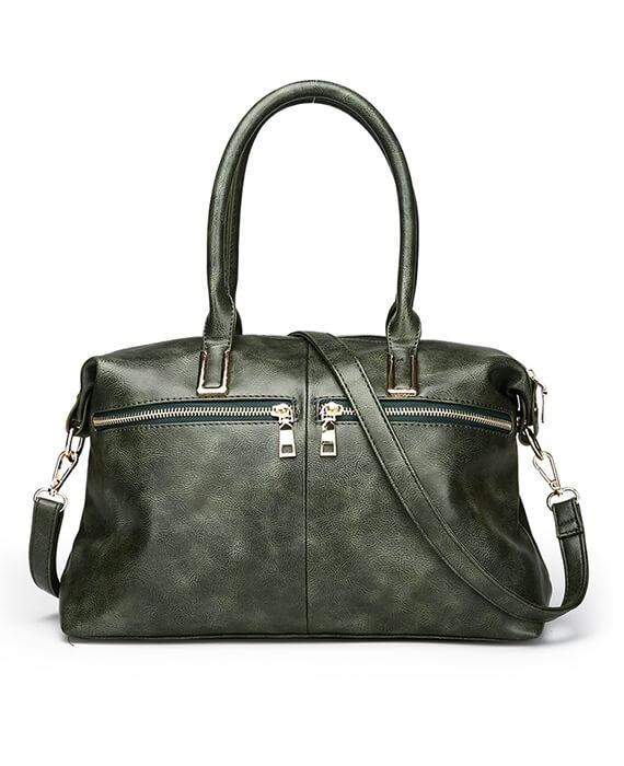 Large Capacity Retro Zipper Tote Handbag