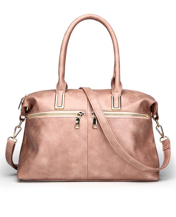Large Capacity Retro Zipper Tote Handbag