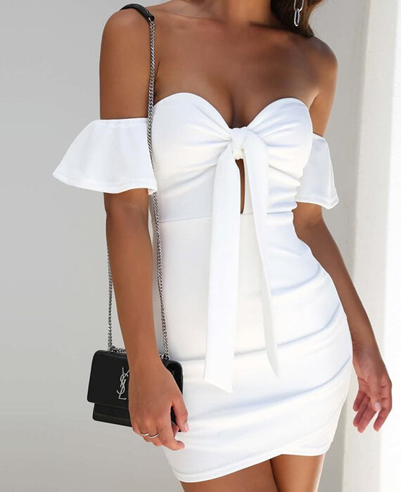 Off the Shoulder Bodycon Dress-8