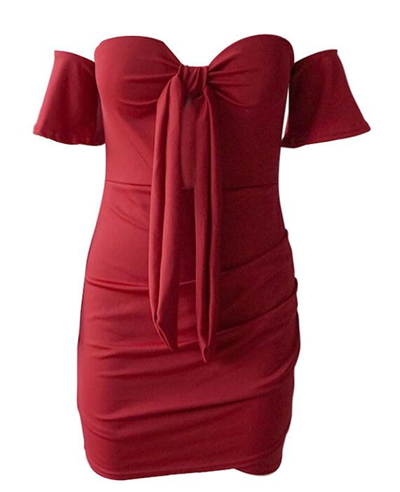Off the Shoulder Bodycon Dress-10