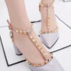 Rivets Pointed High Heels Hollowed Out Sandal