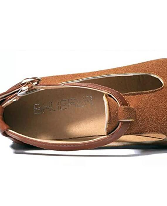 Vintage Oxford Pointed Toe Cut Out Buckle Ladies Shoes