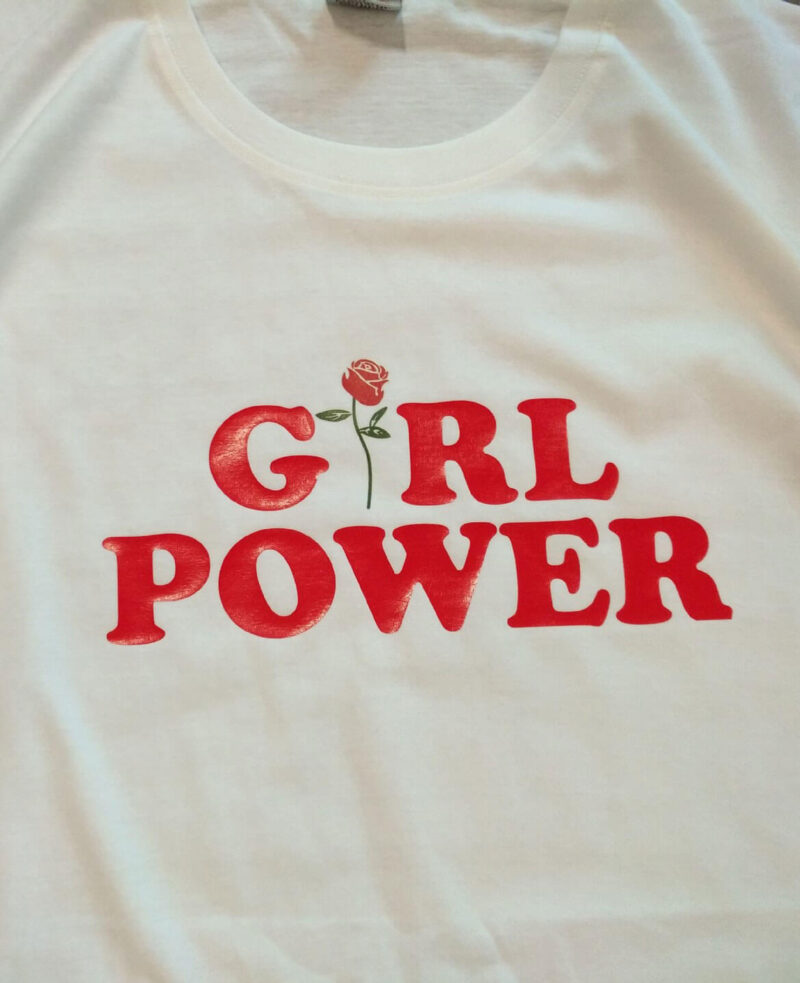 Girl Power Rose Printed Cotton T-shirt