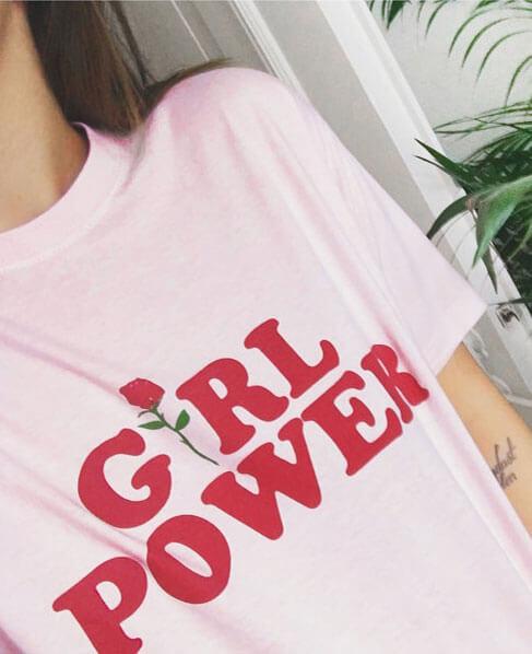 Girl Power Rose Printed Cotton T-shirt