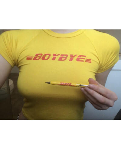 Cool boy bye shirt Yellow Crop-Top-2