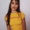 Cool "Boy Bye" Printed Yellow Crop-Top