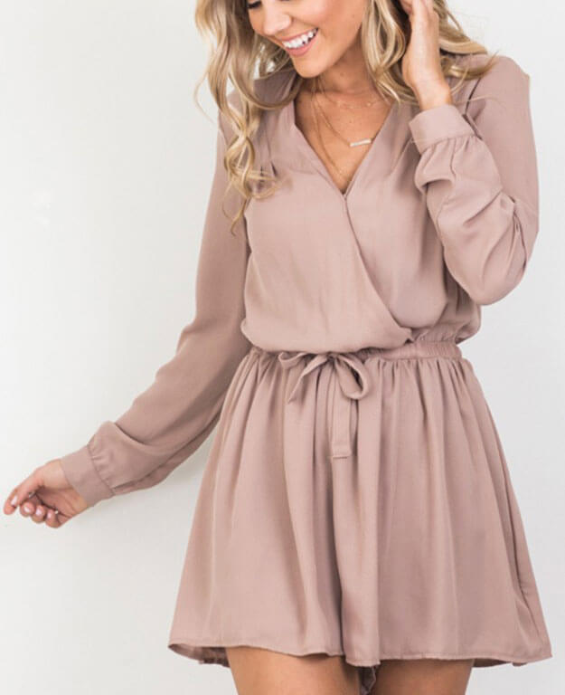 Casual Long Sleeve Romper