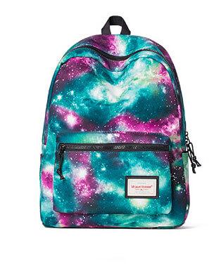 Galaxy Geometric Leaves Printing Canvas Backpacks