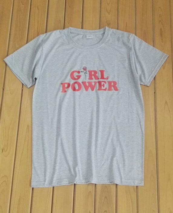 Girl Power Rose Printed Cotton T-shirt