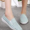 Hollow Out Loafers Split Leather Slip-on Shoes
