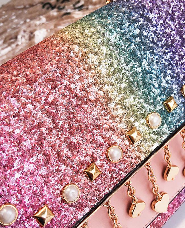 Sequined Rivets Tassel Trendy Shoulder Messenger Bag
