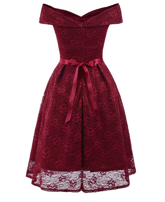Off the Shoulder Cocktail Dress-6