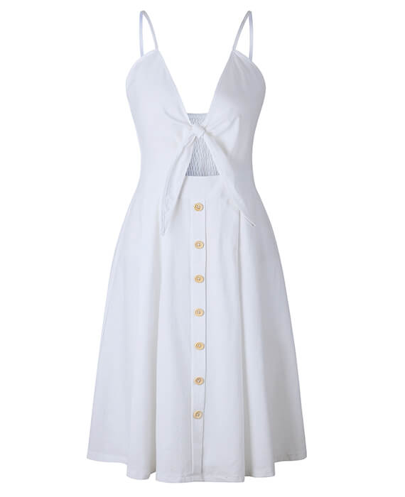 Spaghetti Strap Cold Shoulder Dress