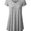 Short Sleeves Flare Tunic Tops Shirt