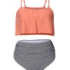 Straps Shoulder Two Pieces High Waist Bikini Sets