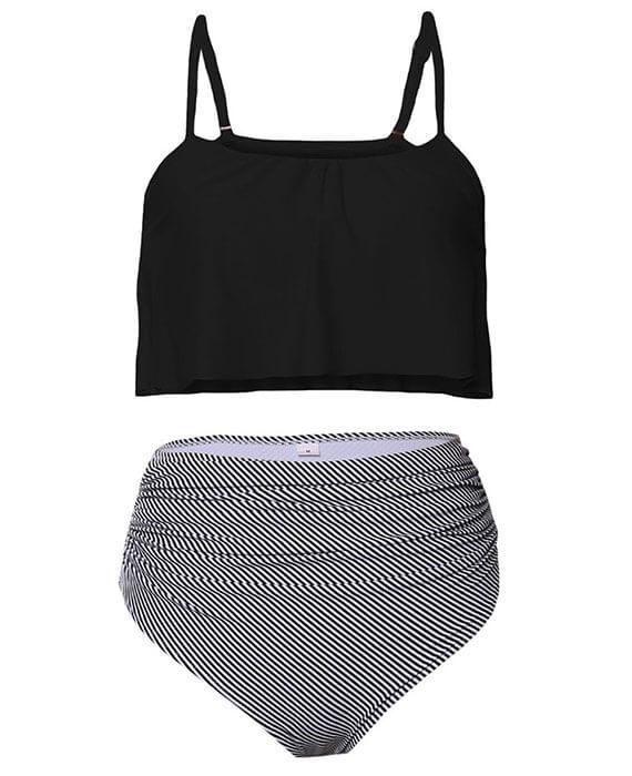 Straps Shoulder Two Pieces High Waist Bikini Sets