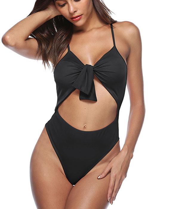 Bow Tie One Piece High Waist Swimsuits