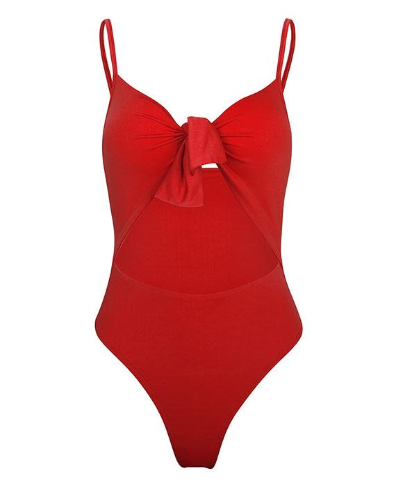 Bow Tie One Piece High Waist Swimsuits