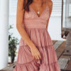 Lace Backless V-neck Sleeveless Mini Sundress