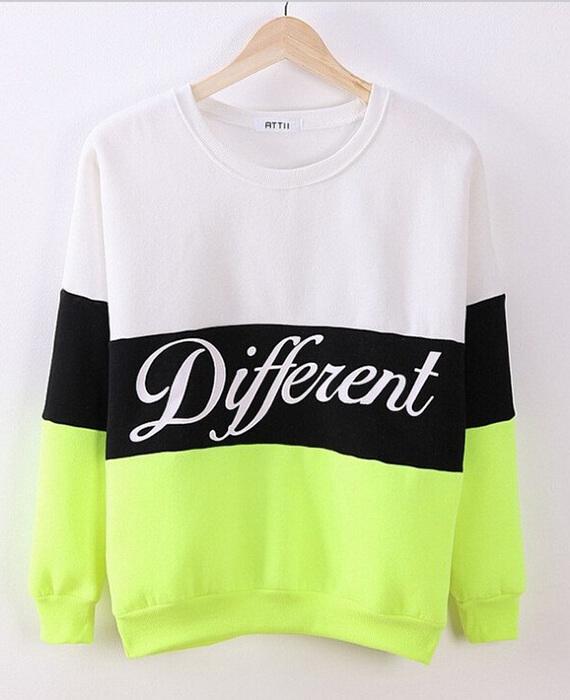 Patchwork College Crewneck Sweatshirts