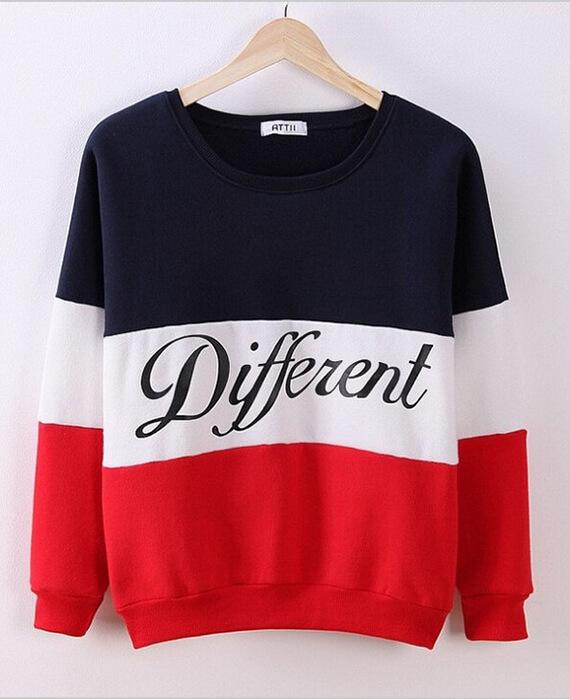 Patchwork College Crewneck Sweatshirts