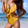 Sexy Push-Up Ruffle One Piece Swimsuit