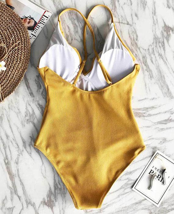 Sexy Push-Up Ruffle One Piece Swimsuit-3